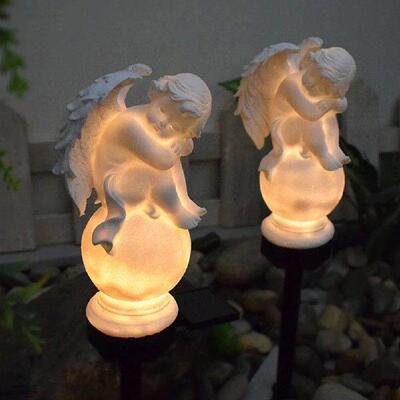 Crafts Yard Landscape Lamp Resin Garden Solar Angel