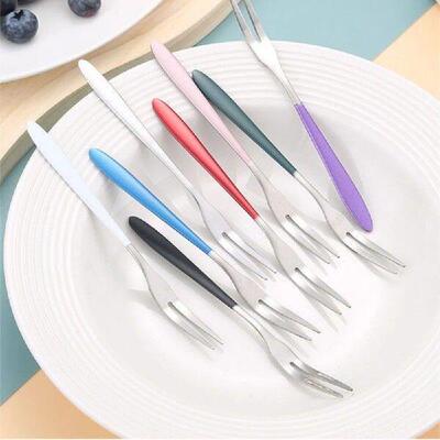 Childrens Small Fork 304 Stainless Steel Two Toothed Fork