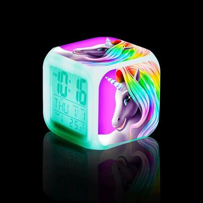 Children's Unicorn Alarm Clock Cartoon 7 Led Night Light