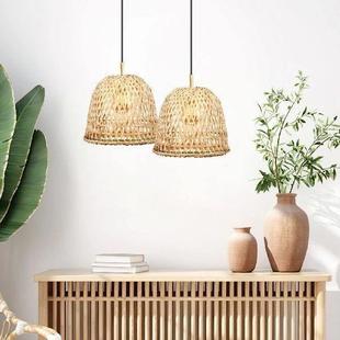 2 Pcs Rattan Lamp Shade Bamboo Lampshade Chandelier