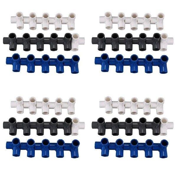 64Pcs Plastic PVC 20Mm Hose Tee Connector 3 Way Joint For