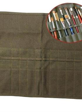 roll up canvas army green paint brush bag cases for artist d