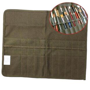 roll up canvas army green paint brush bag cases for artist d