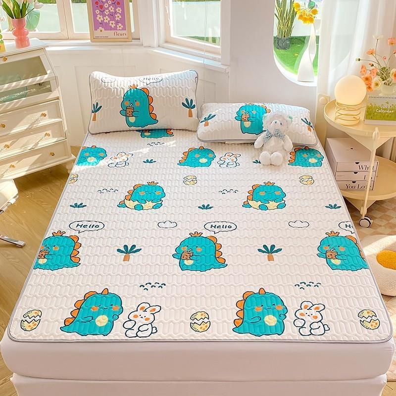 Summer ice silk latex mat three-piece folding soft mat set