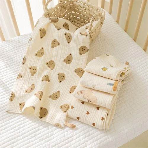 Cotton Muslin Baby Face Towels Long Burp Cloth for Newborn 4