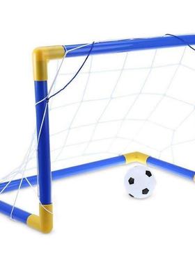 Folding Mini Football Soccer Ball Goal Post Net Set Pump K