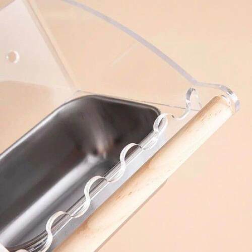 Acrylic Cage Mounted Bird Feeder Large Capacity Anti-spread