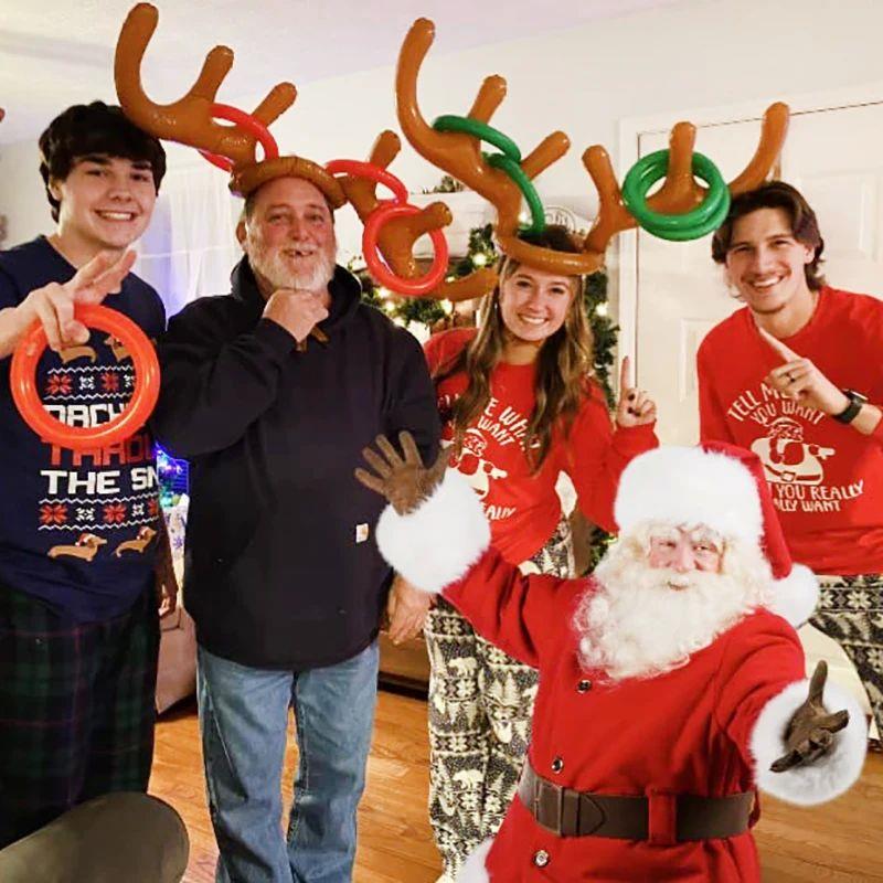 Christmas Inflatable Reindeer Antler Ring Toss Game Antler S