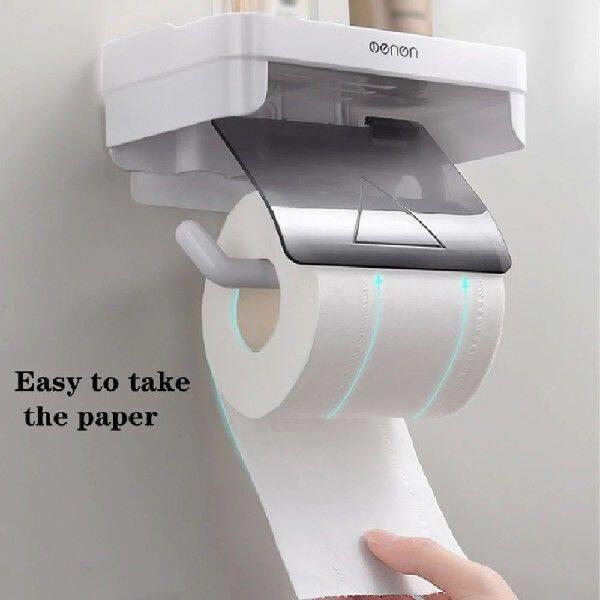 MENGNI-Wall Mount Toilet Paper Holder no Drill Bathroom - 实物图
