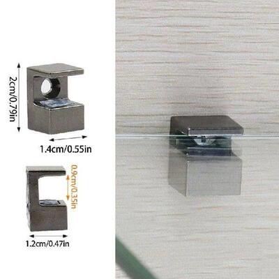 Sturdy Zinc Alloy Glass Clamps 4pcs Adjustable Designs for