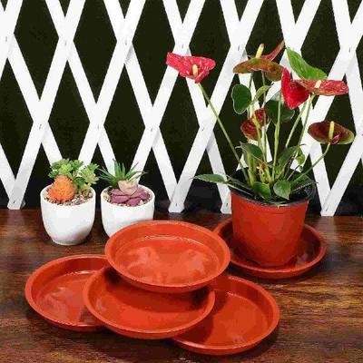5 Pcs Pot Garden Plastic Flower Tray Bottom Plant Saucer