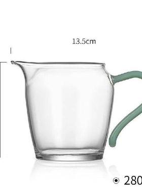 Imitation Jade Handle Heat Resisting Glass Tea Pitcher