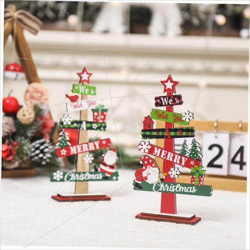 Christmas mini tabletop Christmas tree wooden decoration