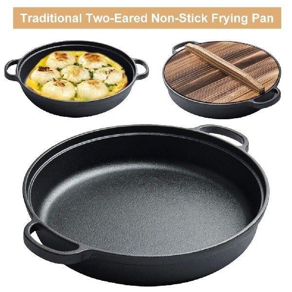 8.7/9.8/11/11.8inch Cast Iron Frying Pan with Double