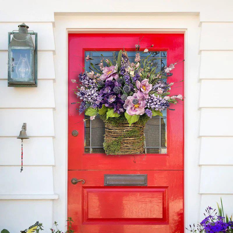 Lavender Basket Wreaths Front Door Artificial Floral