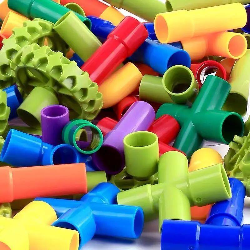 DIY Water Building Blocks Toys Montessori Water Pipe Buildin