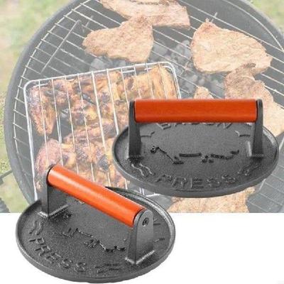 L38A Cast Iron Burger Maker with Comfortable Handle