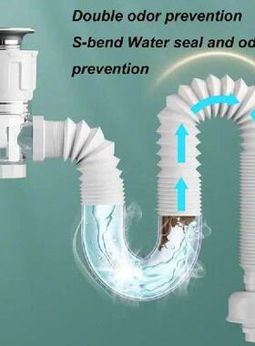 Expandable Anti-Odor Drain Pipe Set Kitchen Sink Drain
