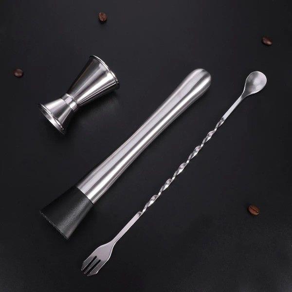 4 Pcs Cocktail Shaker Drink Making Tool Mixologist Barware