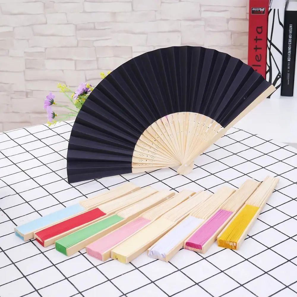 1Pc Paper Bamboo Folding Hand Fan Wedding Personalized Fsahi