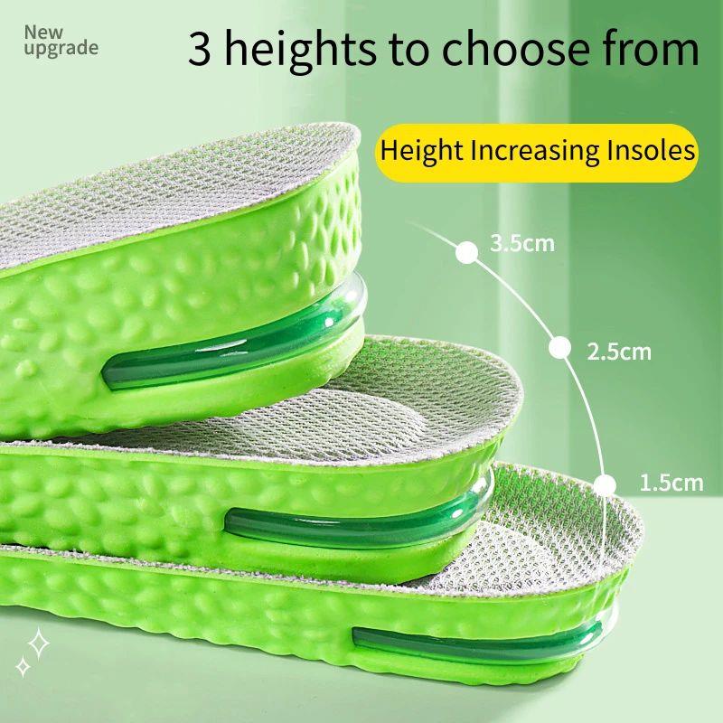 1Pair Air Cushion height increase insoles Breathable Sweat a