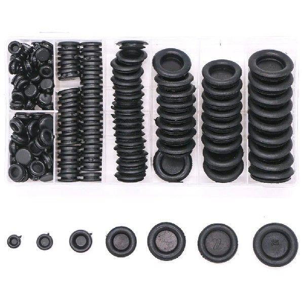 170Pcs Waterproof Sealing Rubber Cables Grommet Kit 7-25mm