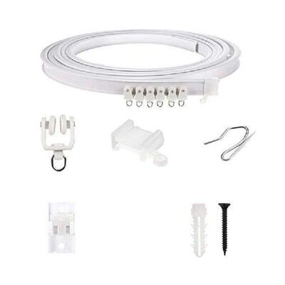 White Ceiling Curtain Track 5Meter Length with All