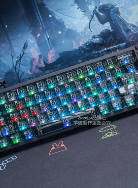 womier电竞雾透键帽正刻侧刻雾面透明透光wooting小蜜蜂68108键盘