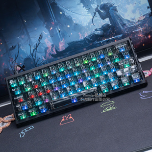 womier电竞雾透键帽正刻侧刻雾面透明透光wooting小蜜蜂68108键盘