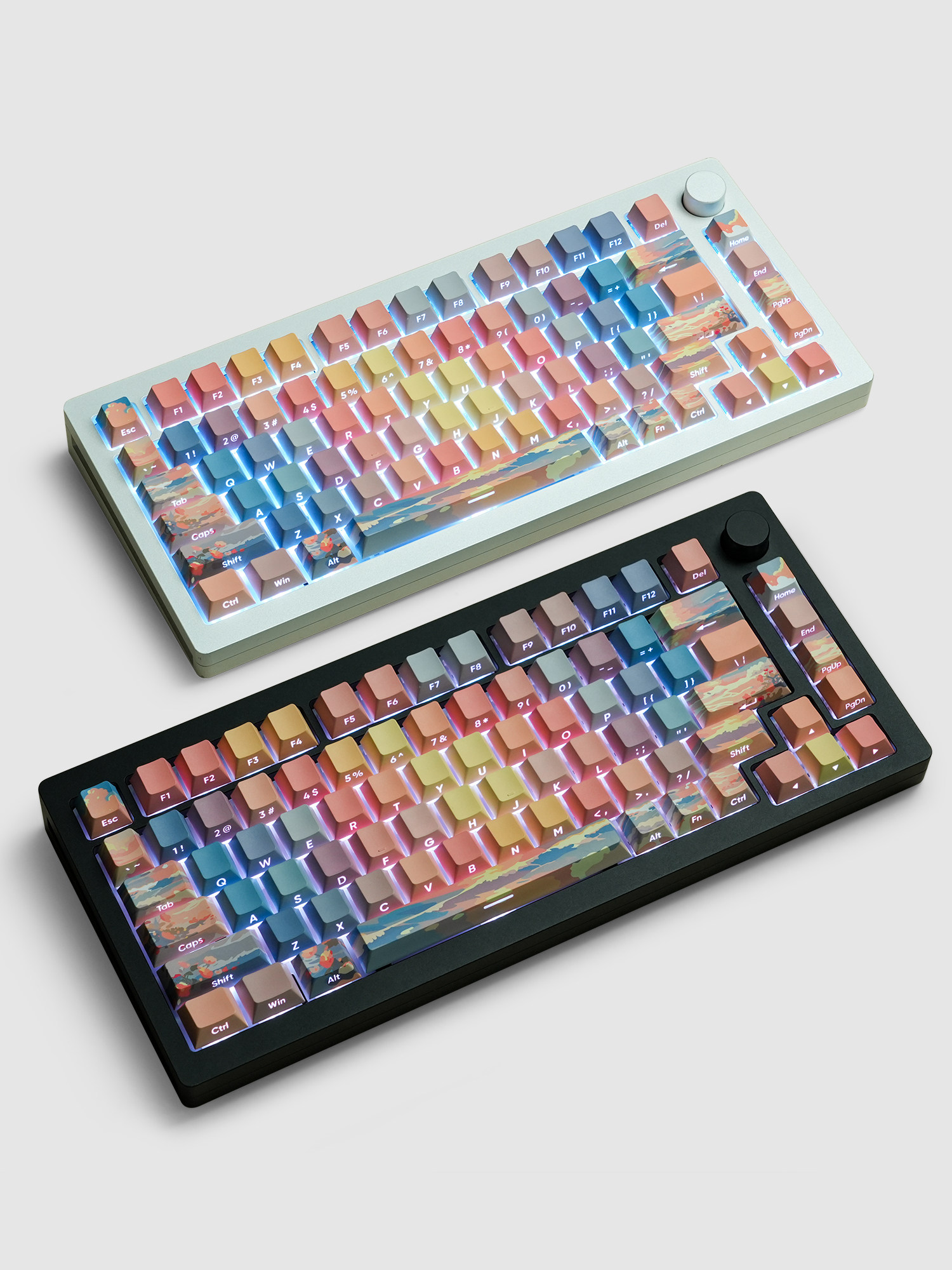 WOMIERS SUNSET THEMED MECHANICAL KEYBOARD CAPS ARE PERSONALIZED AND CUSTOMIZED TRANSLUCENT PBT SIDE-ENGRAVED KEYCAPS