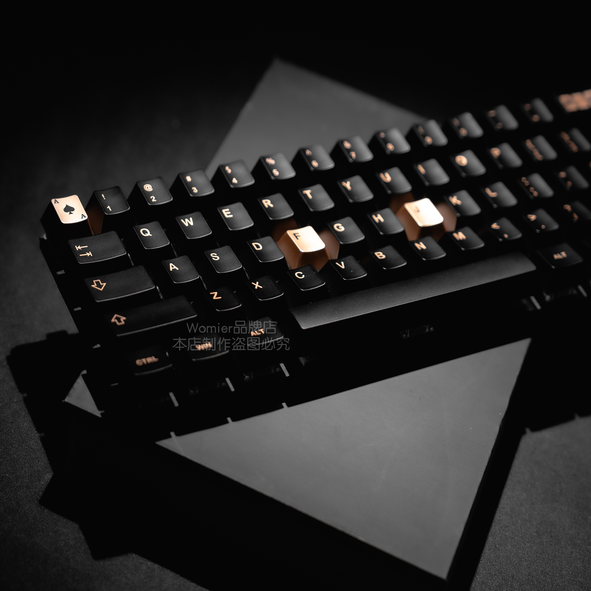 womier黑桃A机械键盘帽改装原厂高度耐磨PBT基底金属涂层工艺键帽