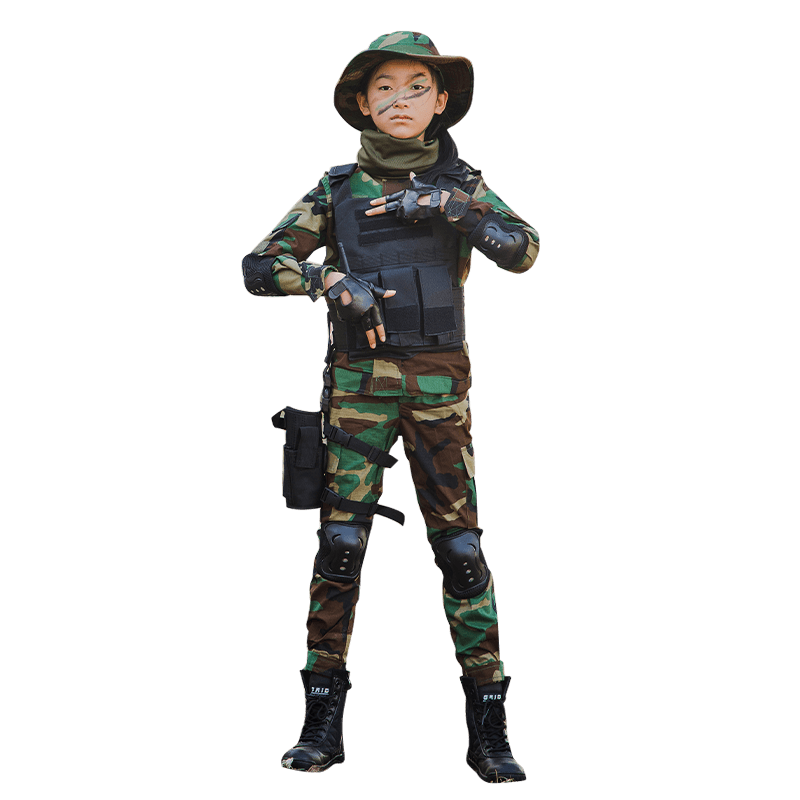 迷彩服儿童特种兵套装男女童作战春秋小学生户外拓展军训服演出服