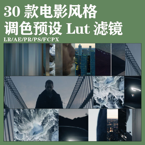 30款精选Pr调色调出电影感调色插件滤镜素材lut调色预设包3dlut