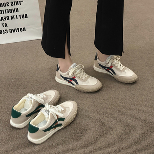 牛皮版~厚底阿甘鞋女款2025春夏新款透气运动休闲鞋网红网面鞋子