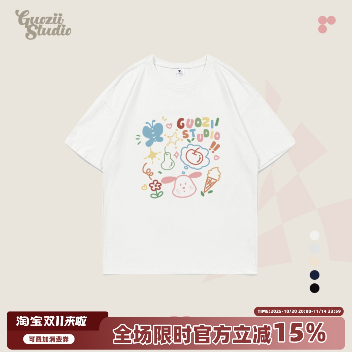 短袖正肩常规印花纯棉t恤女