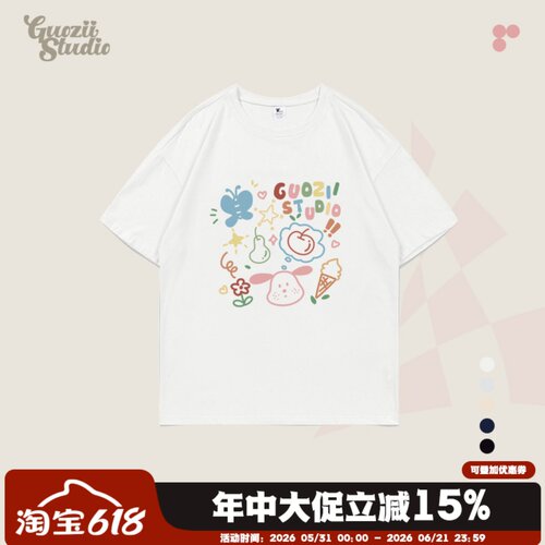 短袖正肩常规印花纯棉t恤女