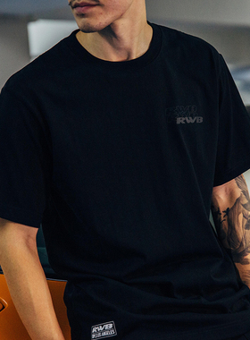 RWB-DPLS幻影字母简约日常休闲黑白字母印花T恤男女宽松圆领短袖