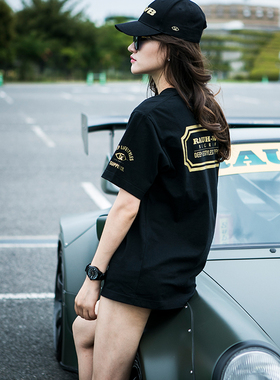 RWB×DPLS联名经典黑金印花T恤流行时尚短袖圆领字母印花休闲男女