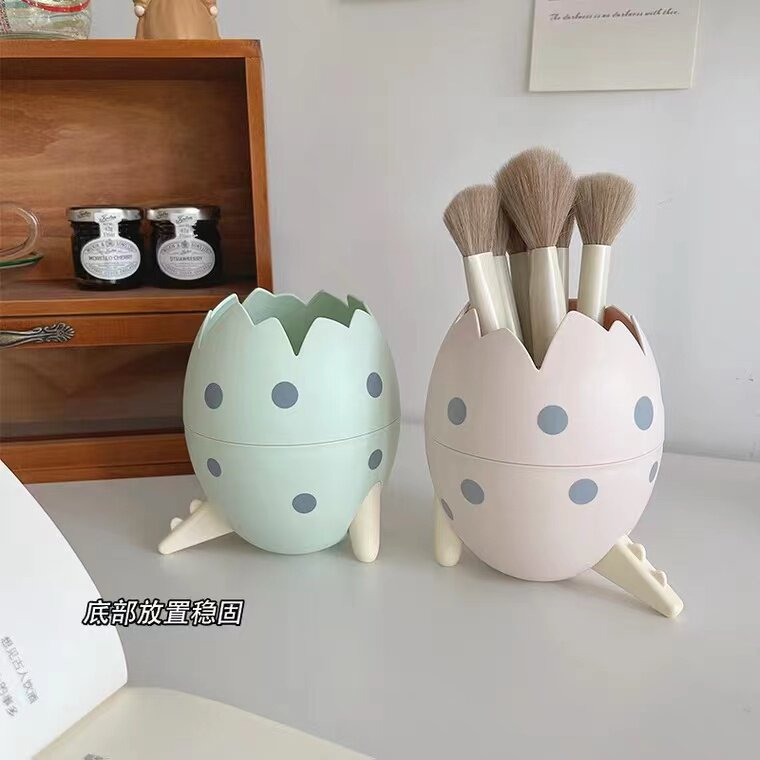 创意可爱恐龙蛋笔筒学生创意文具桌面收纳盒笔架办公室多功能摆件