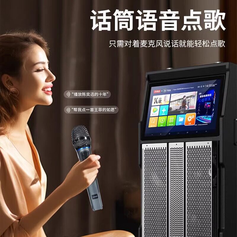 万利达9525广场舞音响带显示屏户外音箱套装带话筒家用k歌一体机