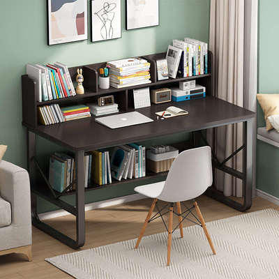 电脑桌书桌书架一体中学生书桌椅子一套女孩卧室女生家用学习桌子