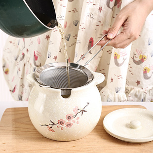 装猪油罐家用厨房储油罐带盖子荤油耐高温陶瓷油泼辣子罐子辣椒油