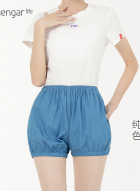 深浅丹宁蓝瑜伽短裤新版型瑜伽服宽松透气健身习练Iyengar Life