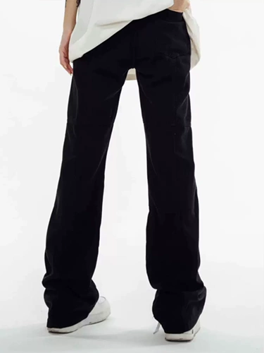 Дизайнерские черные джинсы, штаны, в американском стиле, тренд сезона, облегающий крой