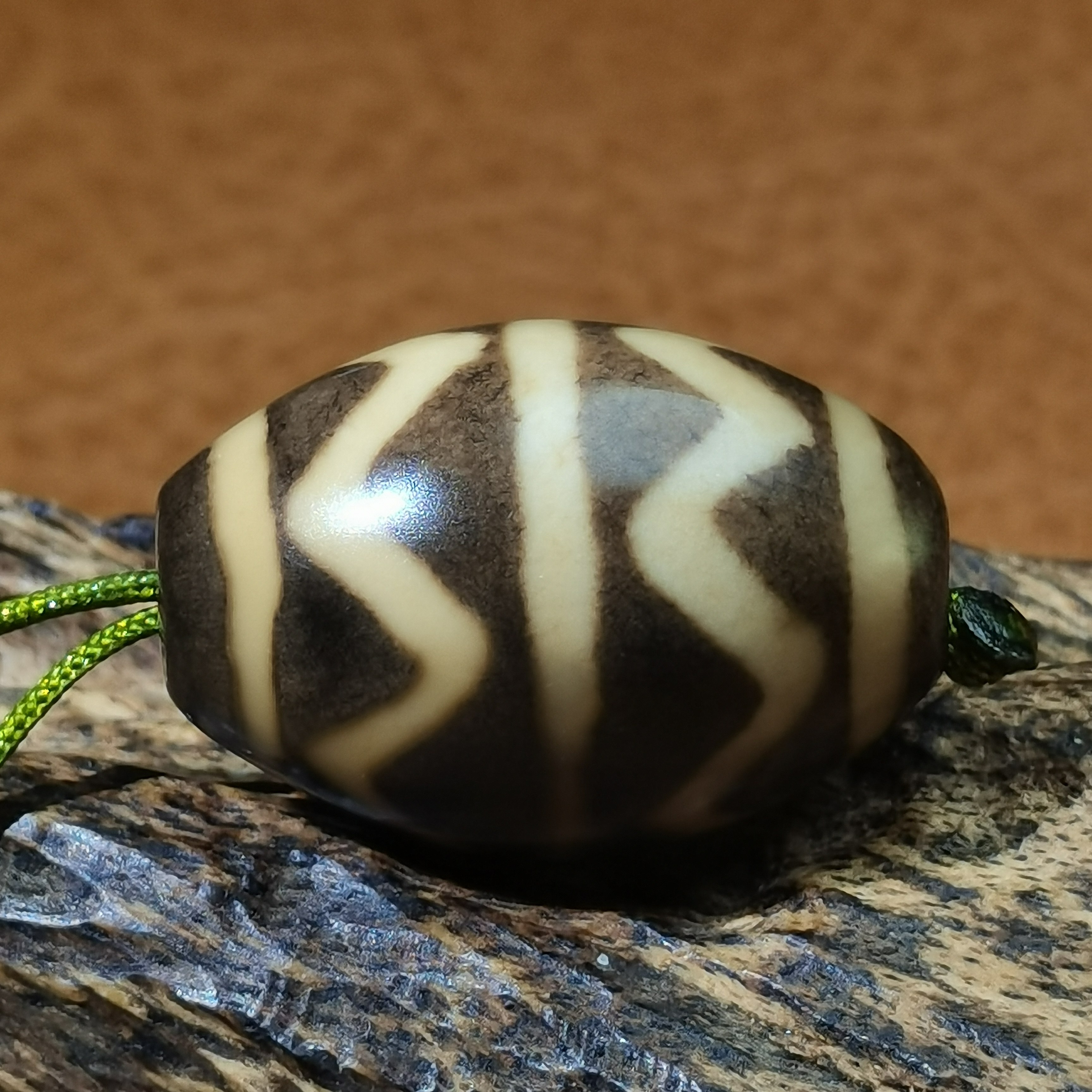 藏区流转沧桑老气双水纹达洛油润包浆玛瑙玉髓珠藏式锁骨链配饰