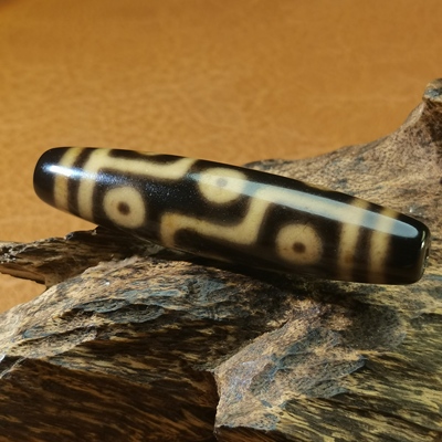 藏系真品古朴沧桑折线九眼天珠油润扎实玛瑙玉髓珠藏式锁骨链配饰