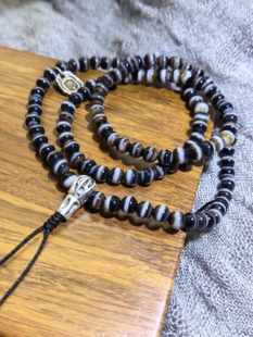 藏风光气漂亮药师珠108串玛瑙珠缠丝念珠手串项链6mm