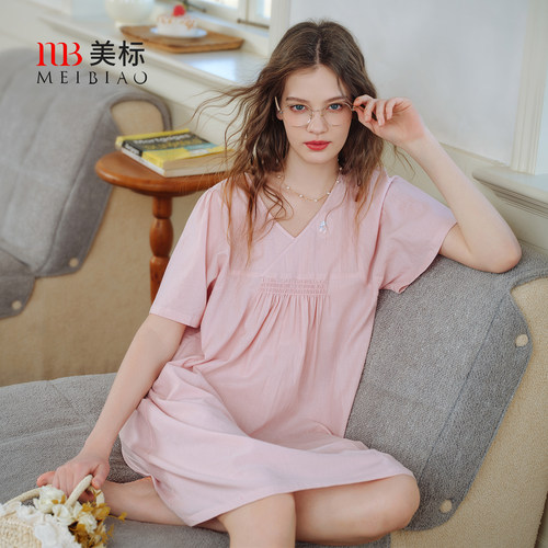 美标纯棉短袖甜美风睡裙