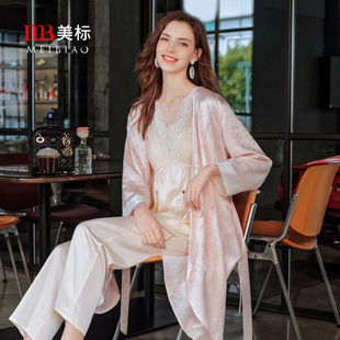 国风睡衣家居服 真丝单睡袍女桑蚕丝绸新中式 美标2025春秋新品 长袖