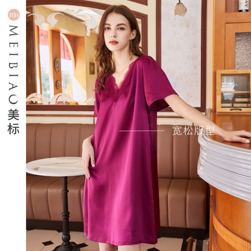 100%桑蚕丝真丝睡裙美标